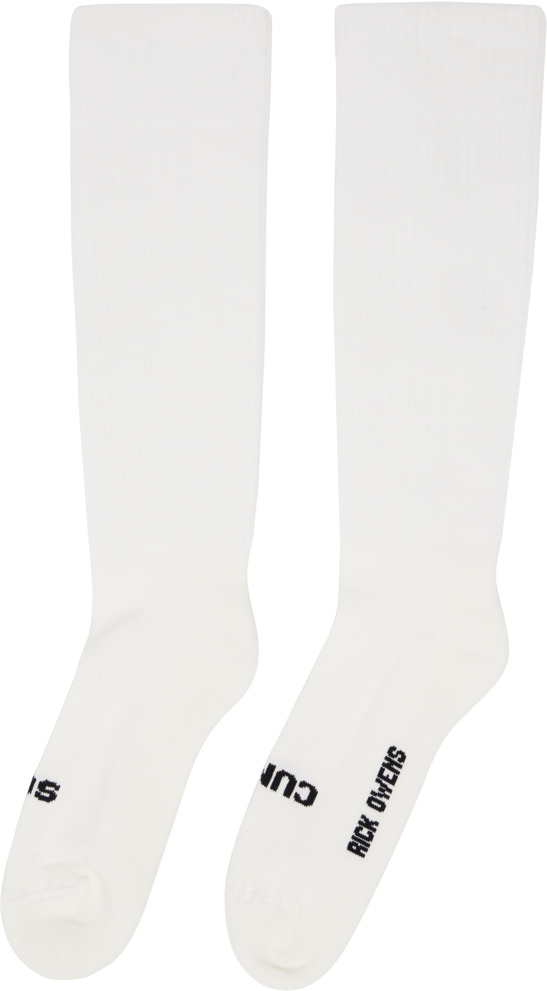 Rick Owens Rib Knitted Socks In White