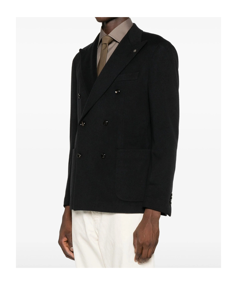 Tagliatore Double-breasted Wool Jacket In Black