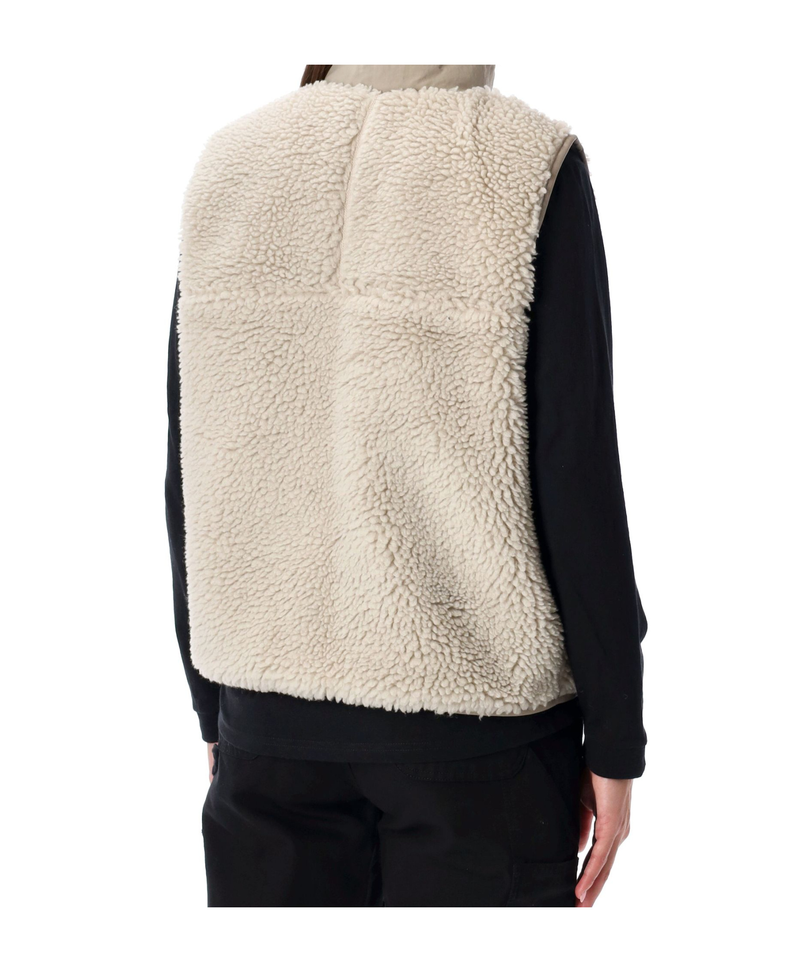 Patagonia Logo-patch Fleece Vest In Brown