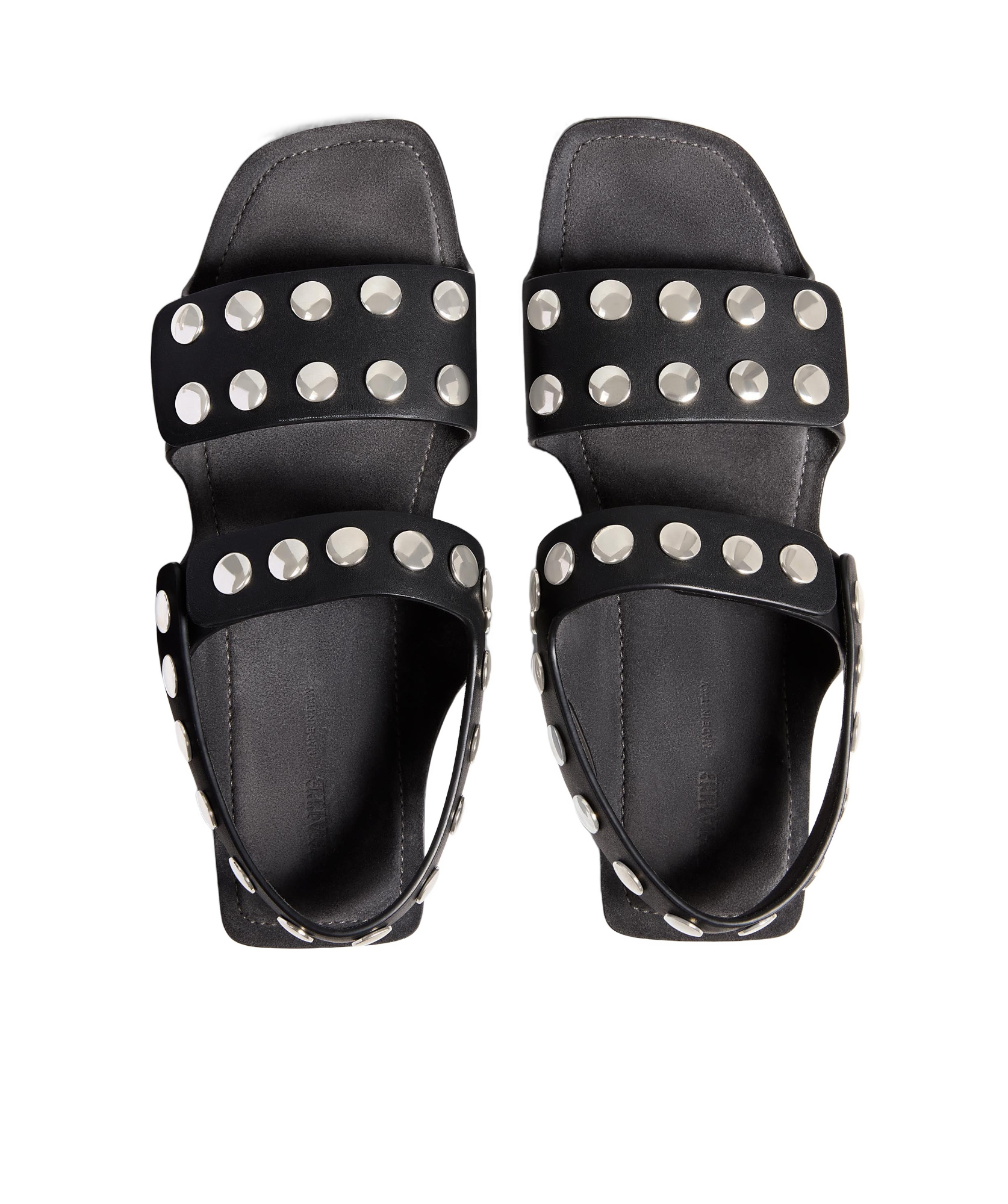 Khaite Boden Silver Studded Leather Sandals