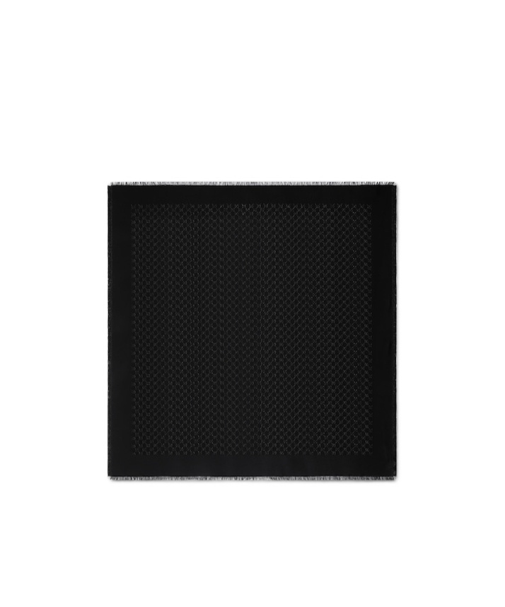 Gucci Gg Jacquard Silk Wool Shawl In Black