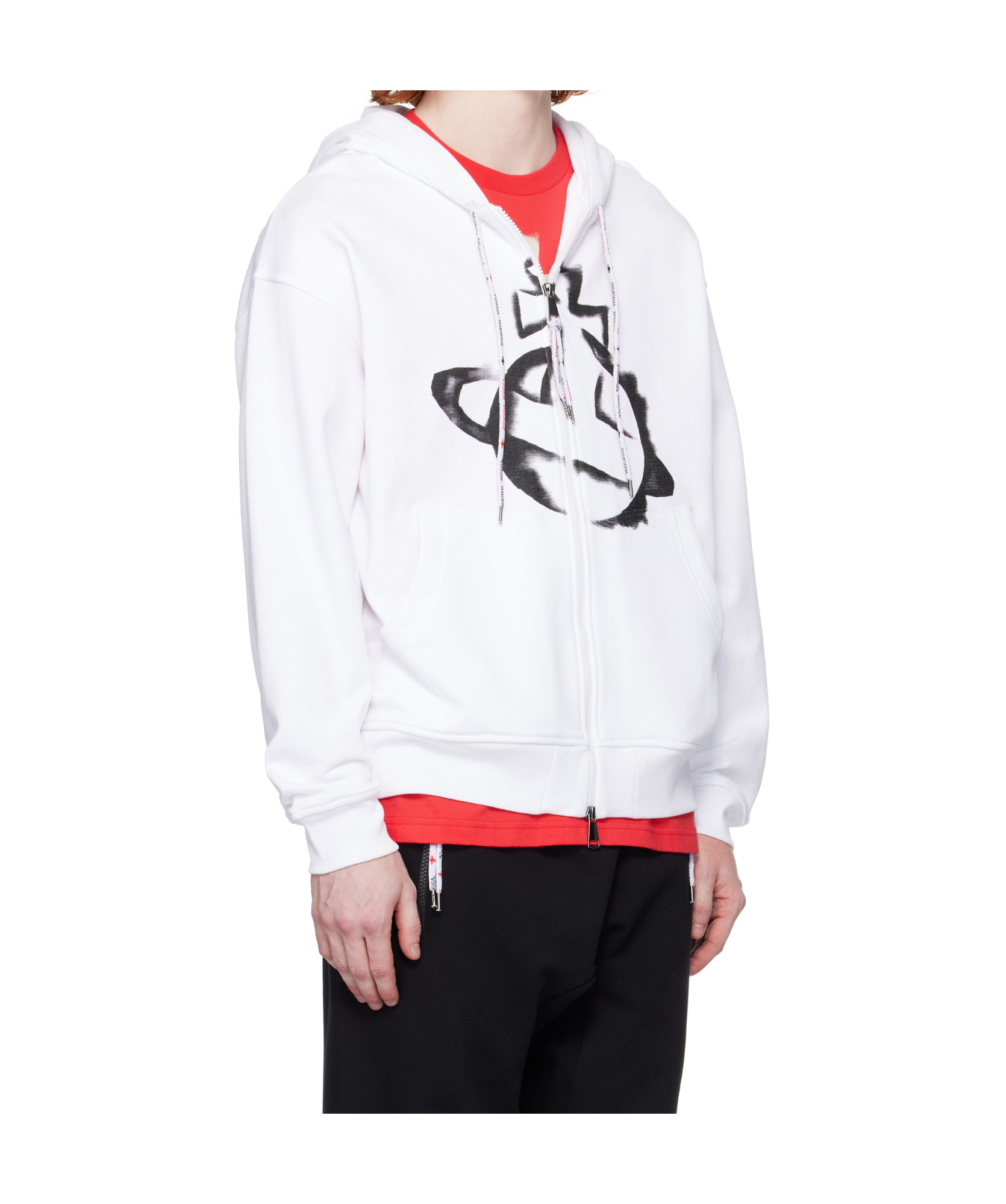 VIVIENNE WESTWOOD ORB-STENCIL ZIP HOODIE
