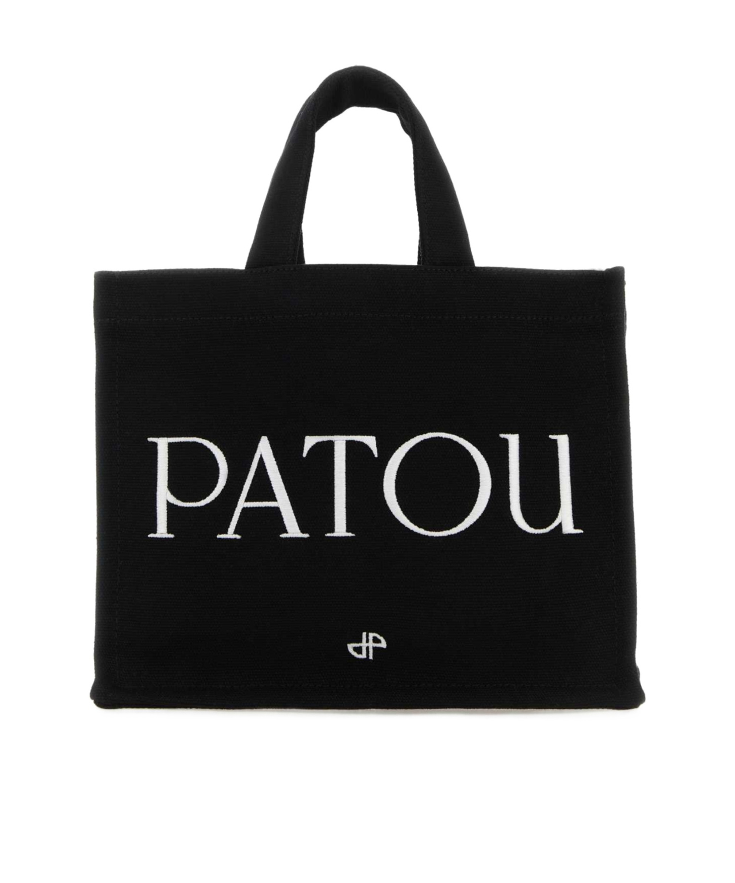 Patou Rectangular Tote Bag With Detachable Strap In Black