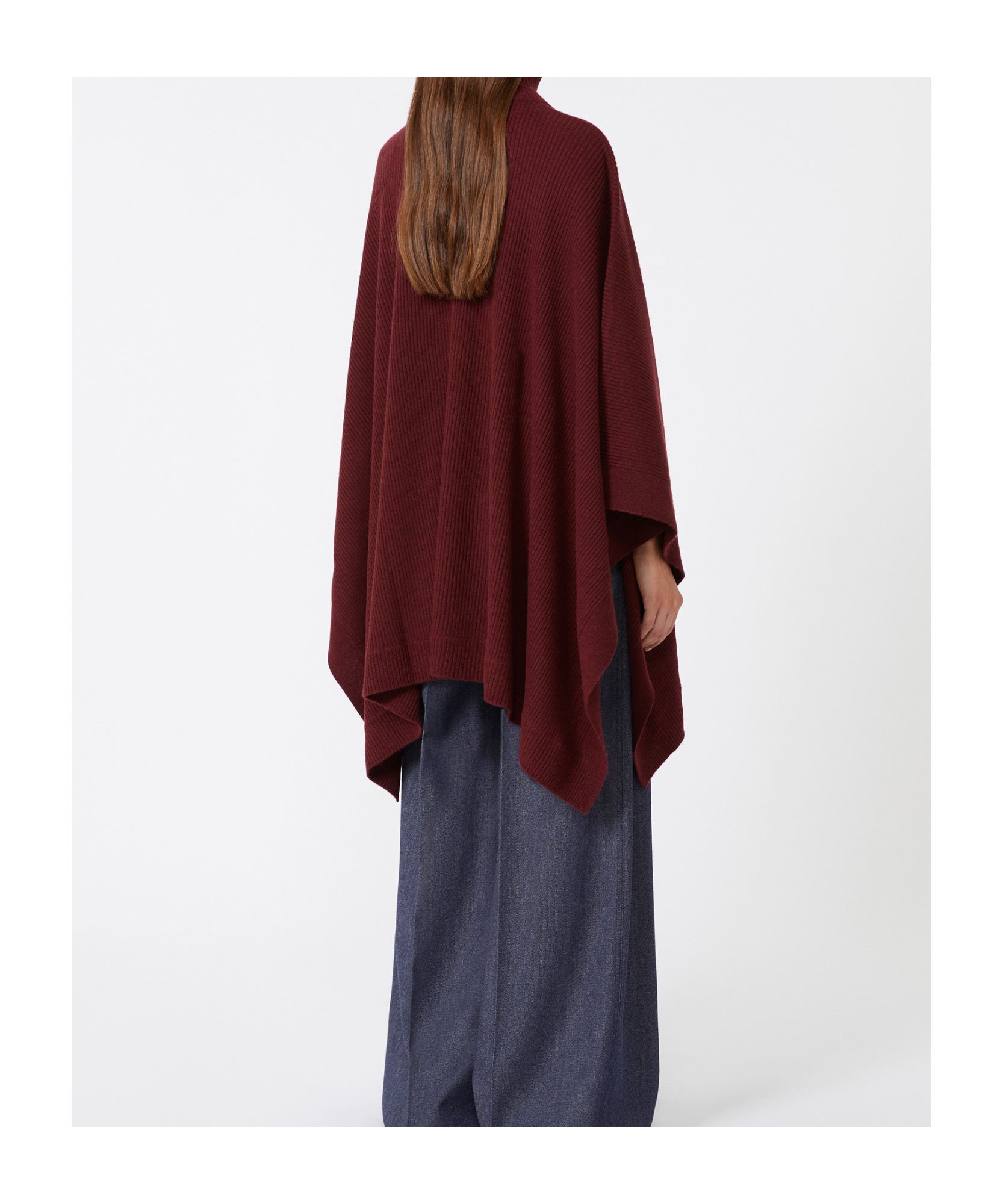 Max Mara Cashmere Cape In Burgundy