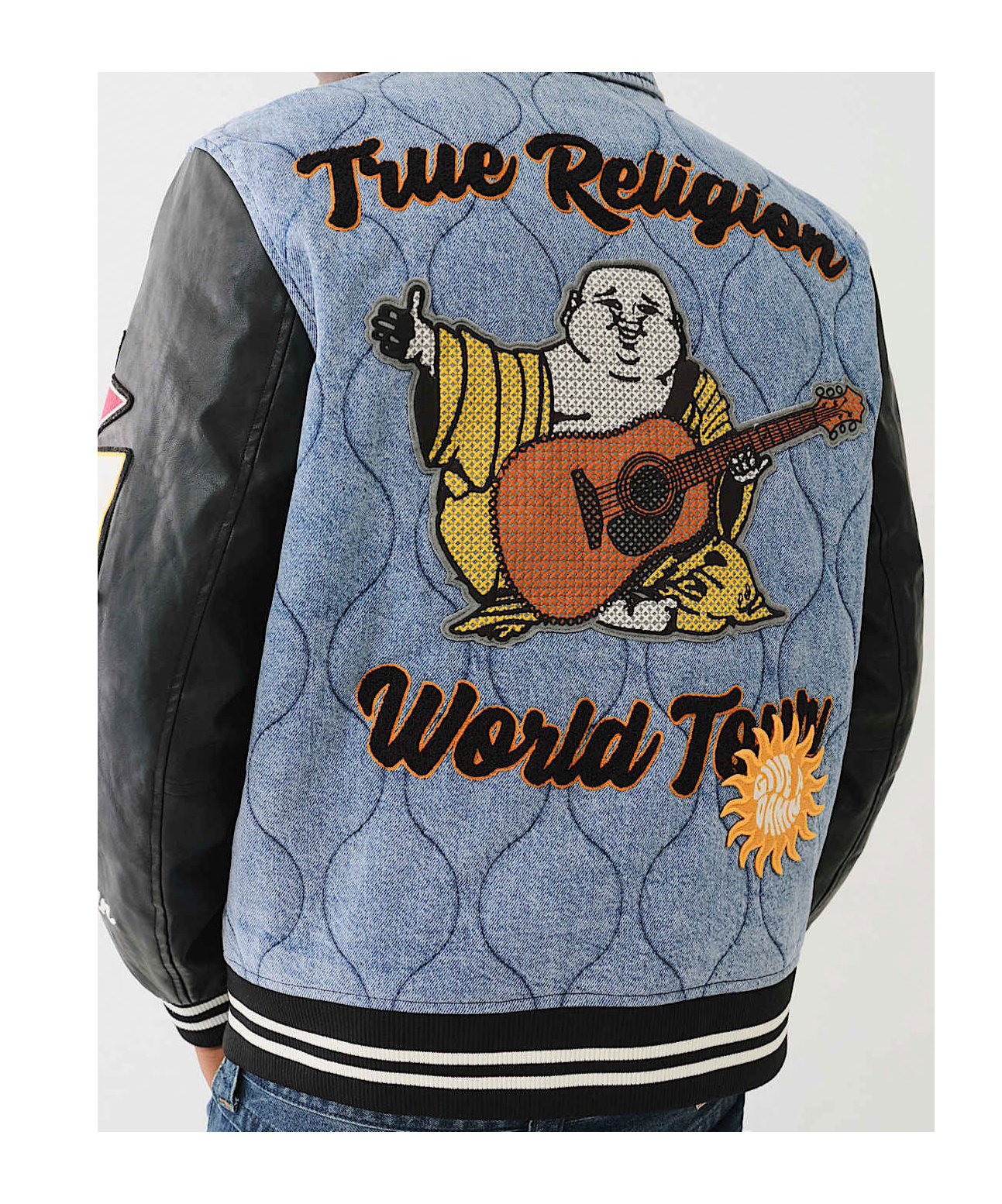 True Religion Long-sleeved Denim Coat In Blue