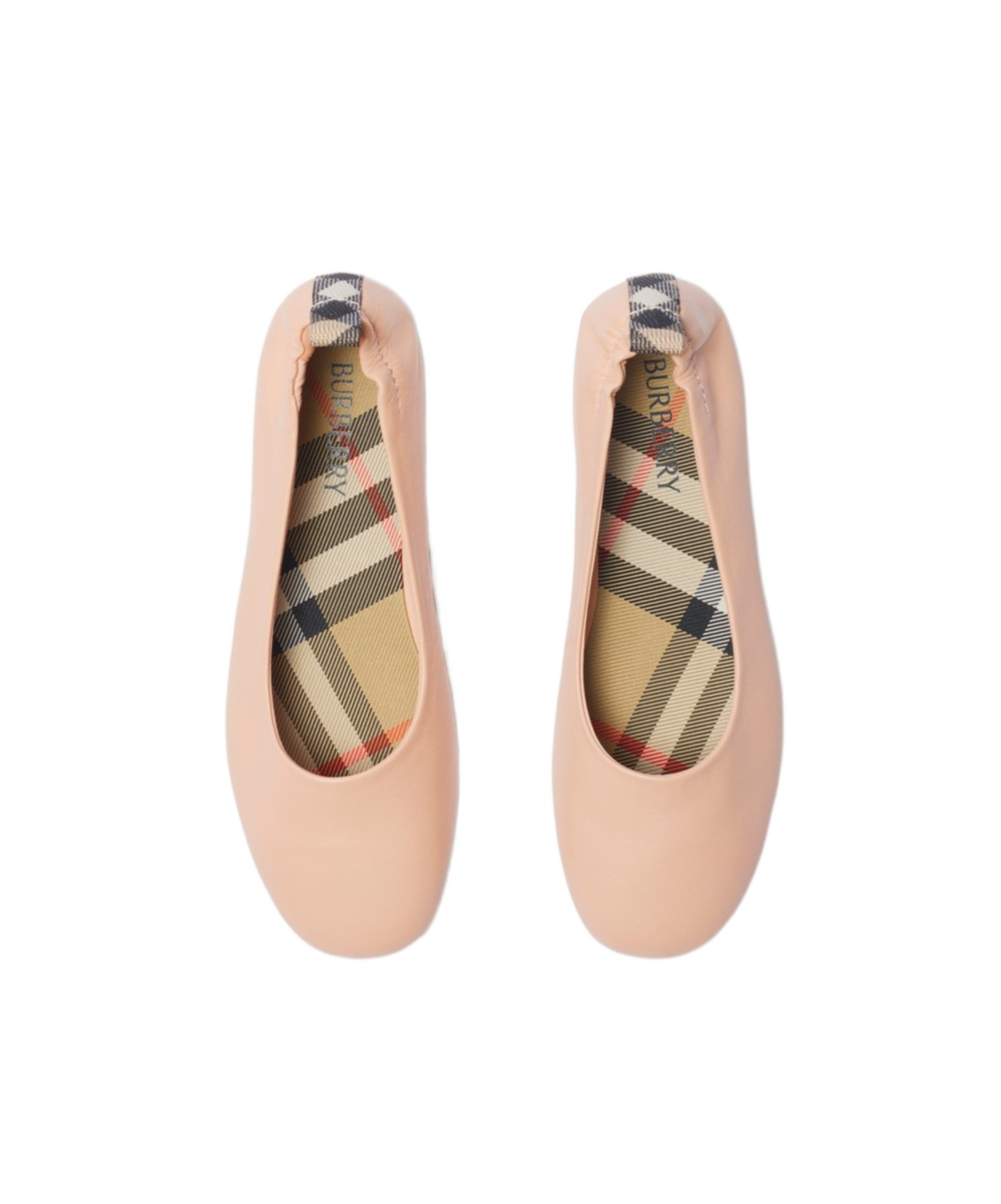 Burberry Leather Ballerina Shoes In Nude