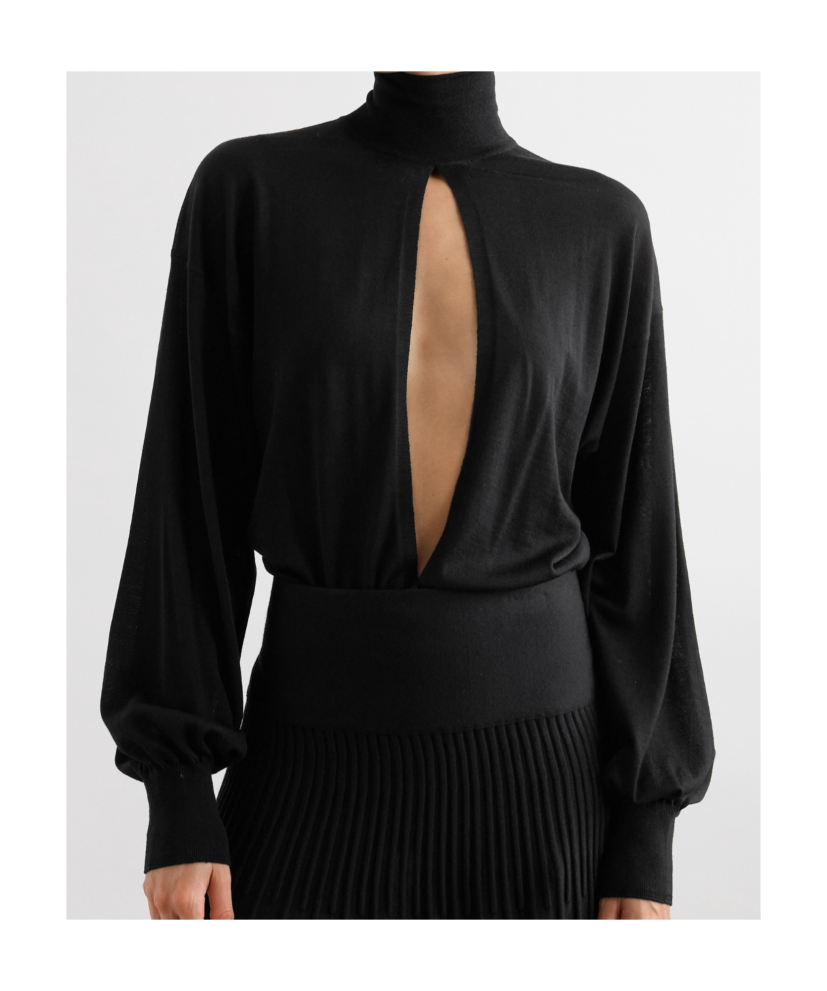 Alaïa High-collar Cut-cut Jumpsuit In Black