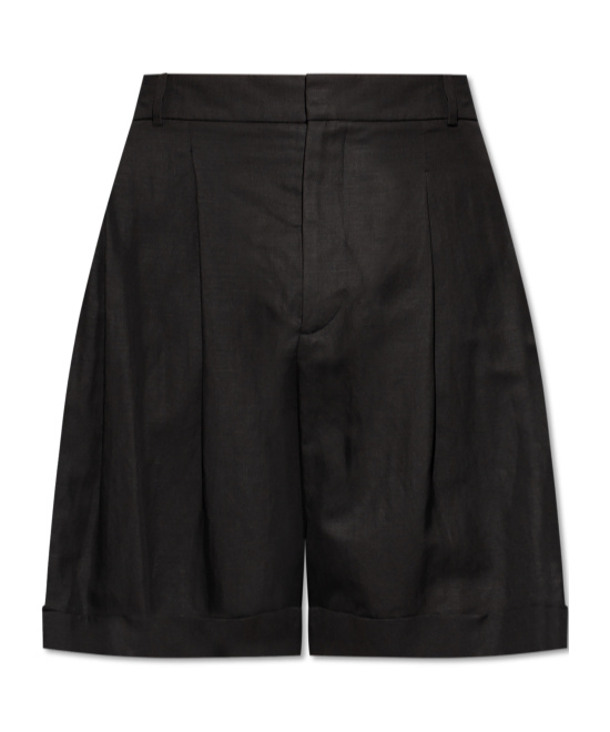 Balmain Pleated Tailored Shorts In Black
