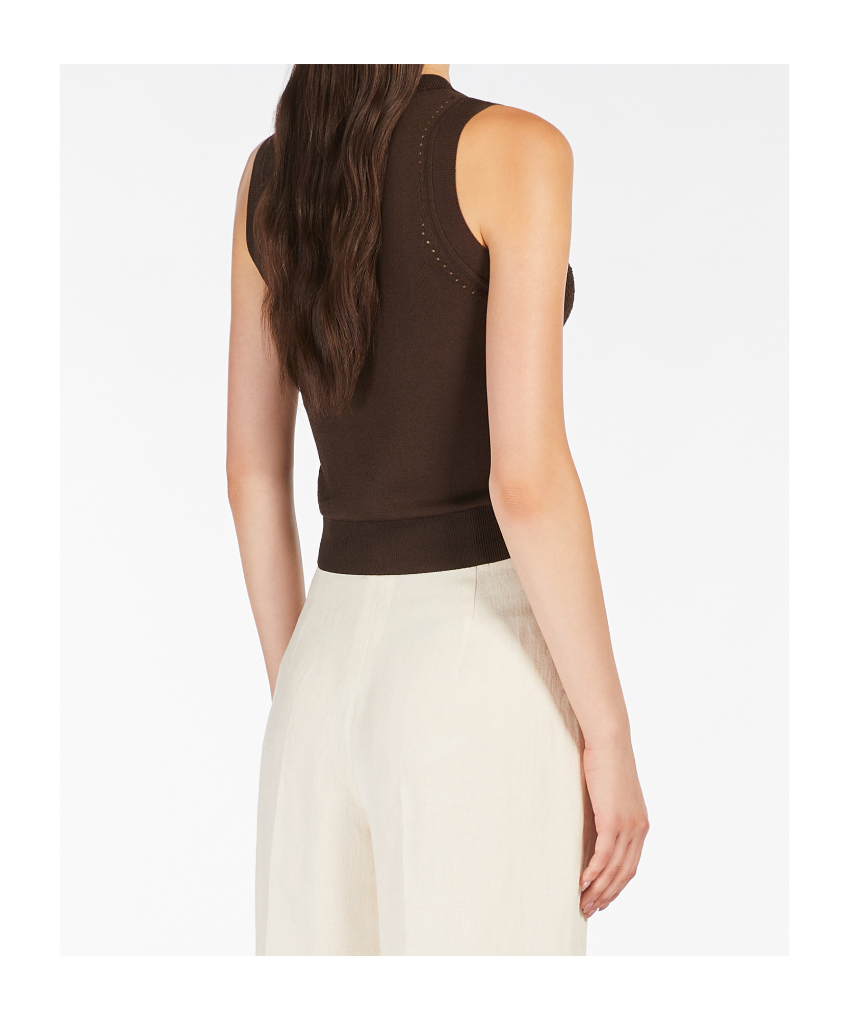 Max Mara Sleeveless Top In Brown