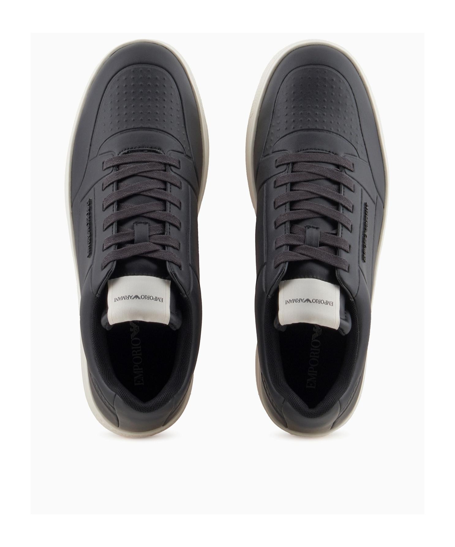 Emporio Armani Lace-up Low-cut Casual Shoes In Black