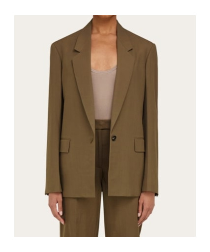 Ferragamo Single Breasted Blazer In Green