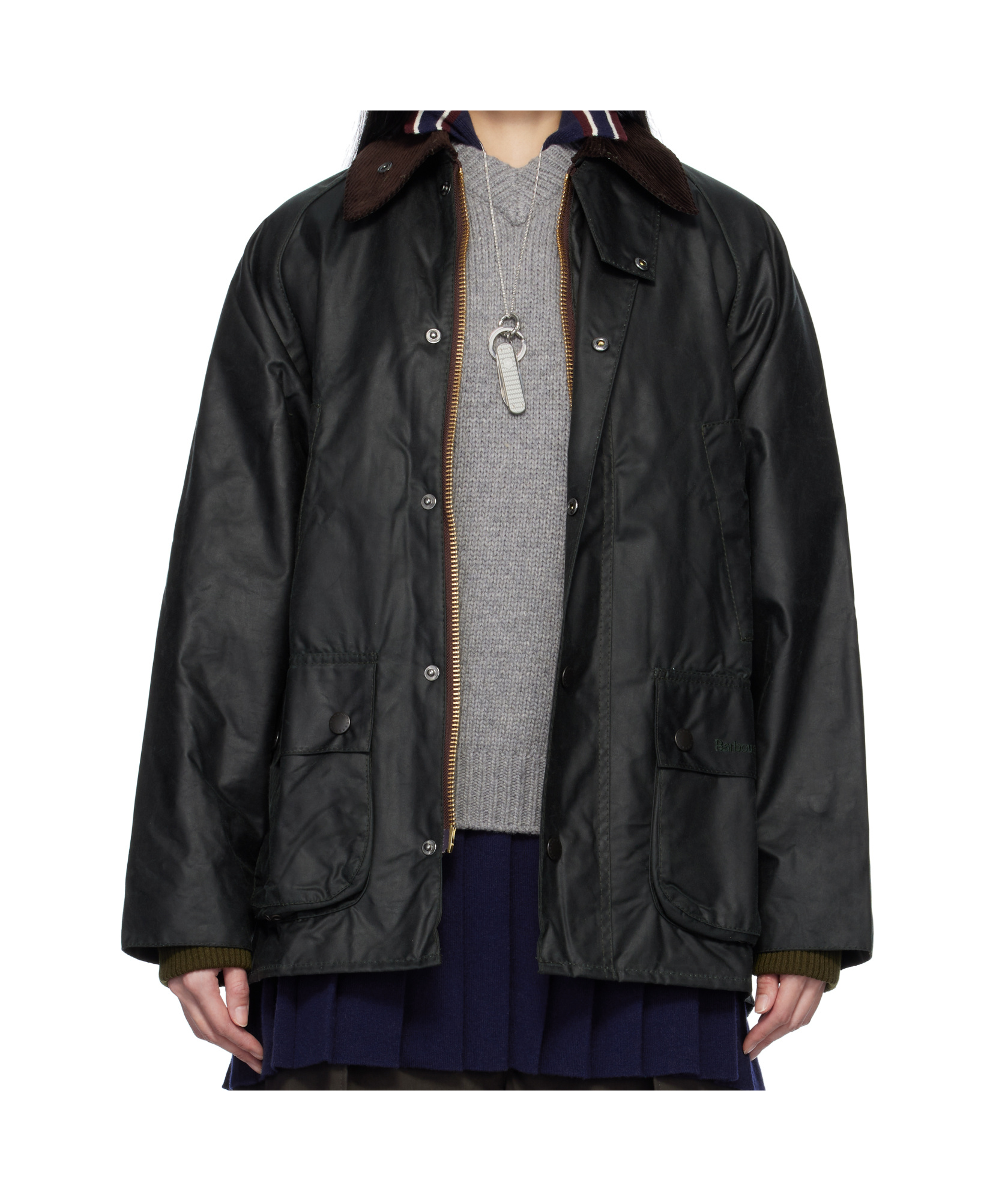 Barbour Lapel Long Sleeve Casual Jacket In Black