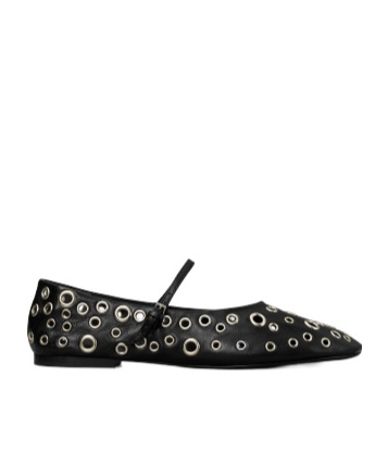 Shop Tory Burch Eyelet-embellished Ballet Flats In Black