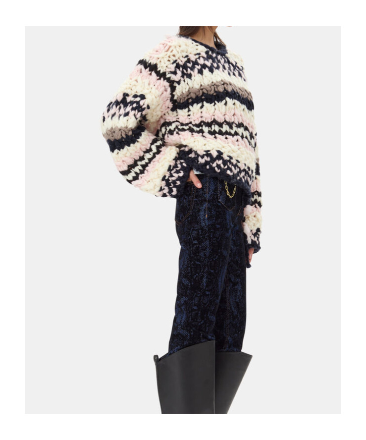 Shop Ganni Multicolour Hand-knit Jumper In Multicolor