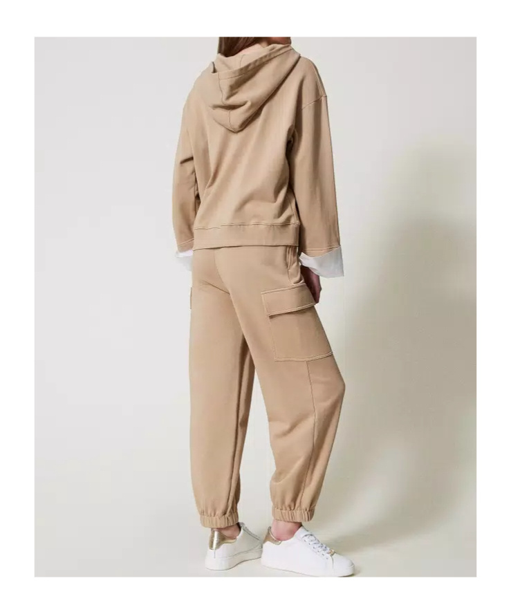 Twinset Cargo Track Pants In Neutral