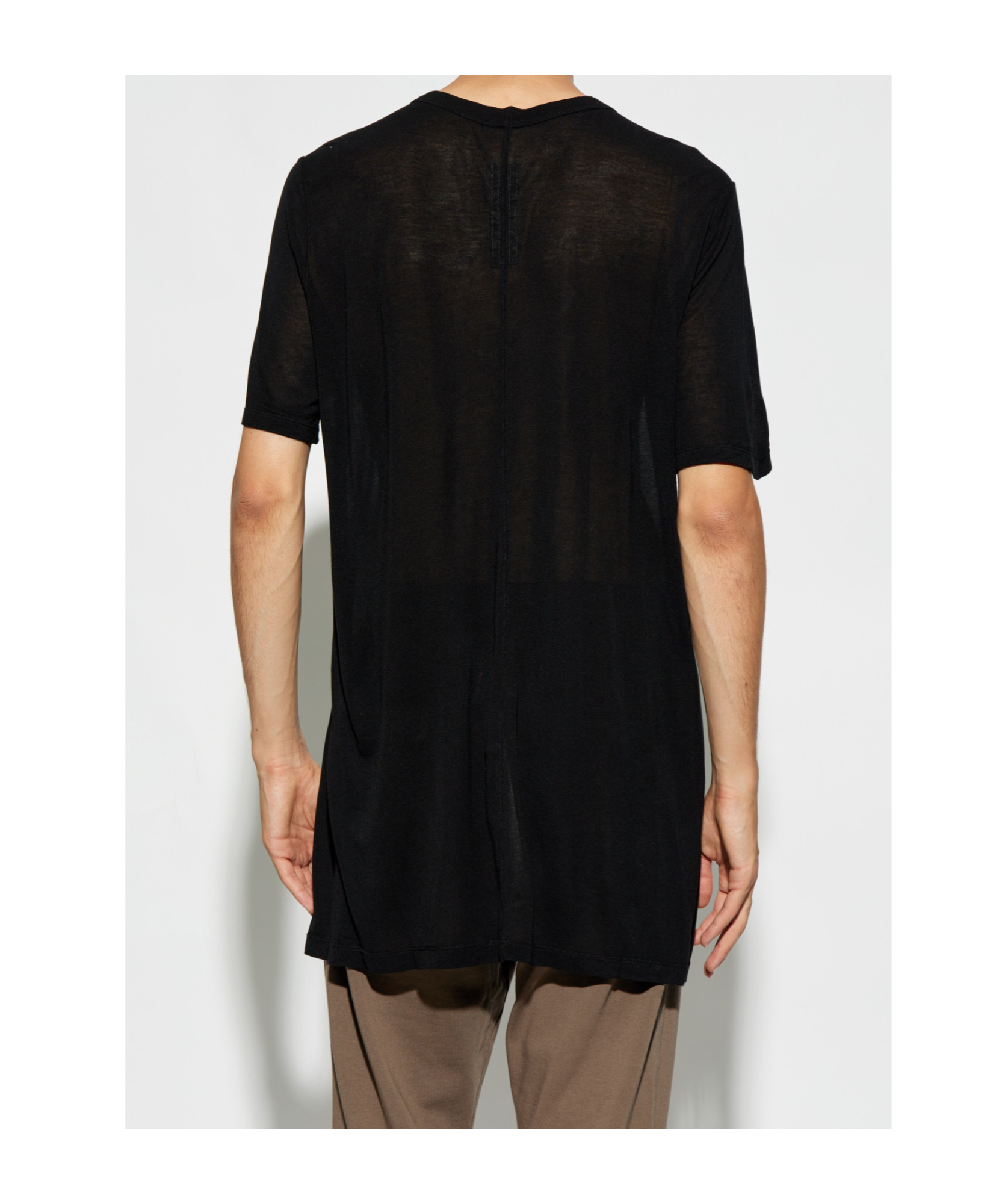 Rick Owens Black Crew Neck T-shirt With Short Sleeves In Black