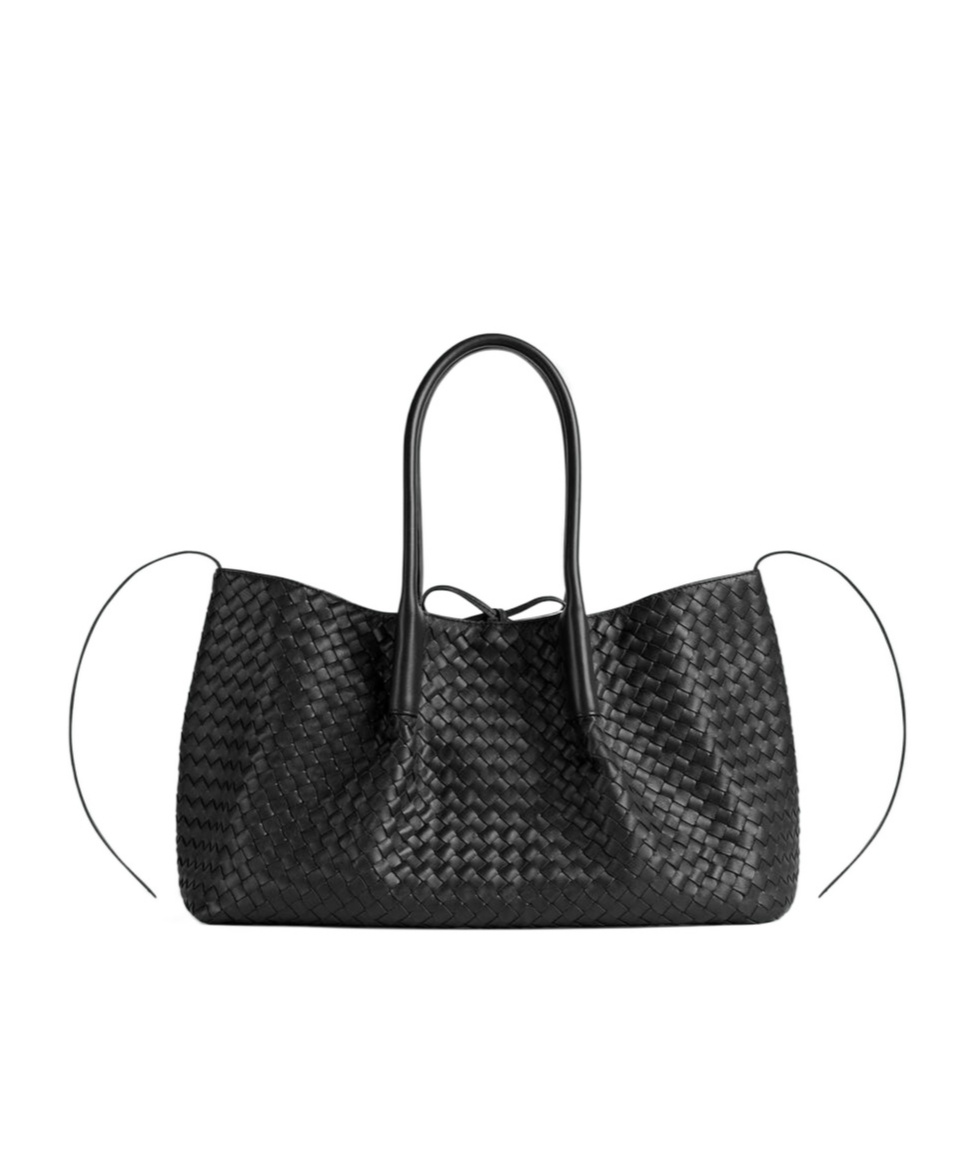 Bottega Veneta Pinacoteca Reversible Intrecciato Leather Tote In Black