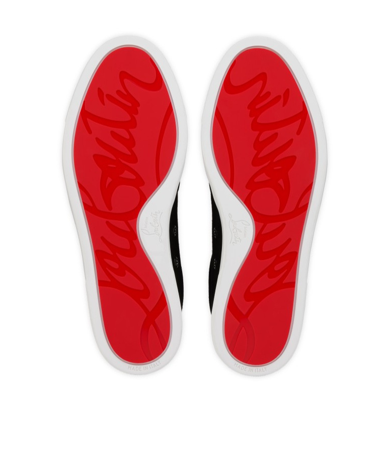 Christian Louboutin Chambelisneak Crosta Calf Leather Sneakers In Black