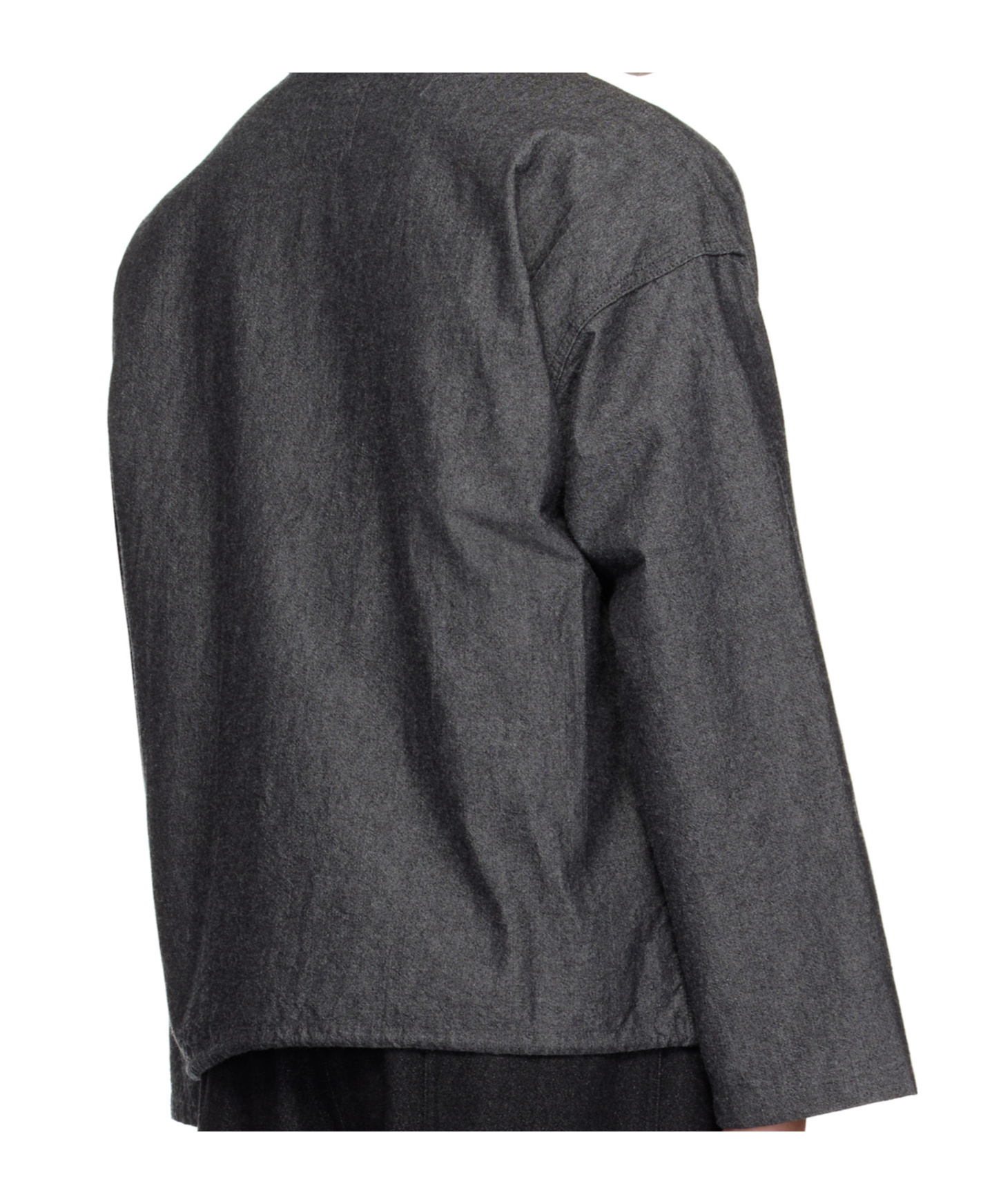 Nanamica Gray Cotton Wool Deck Jacket In Black