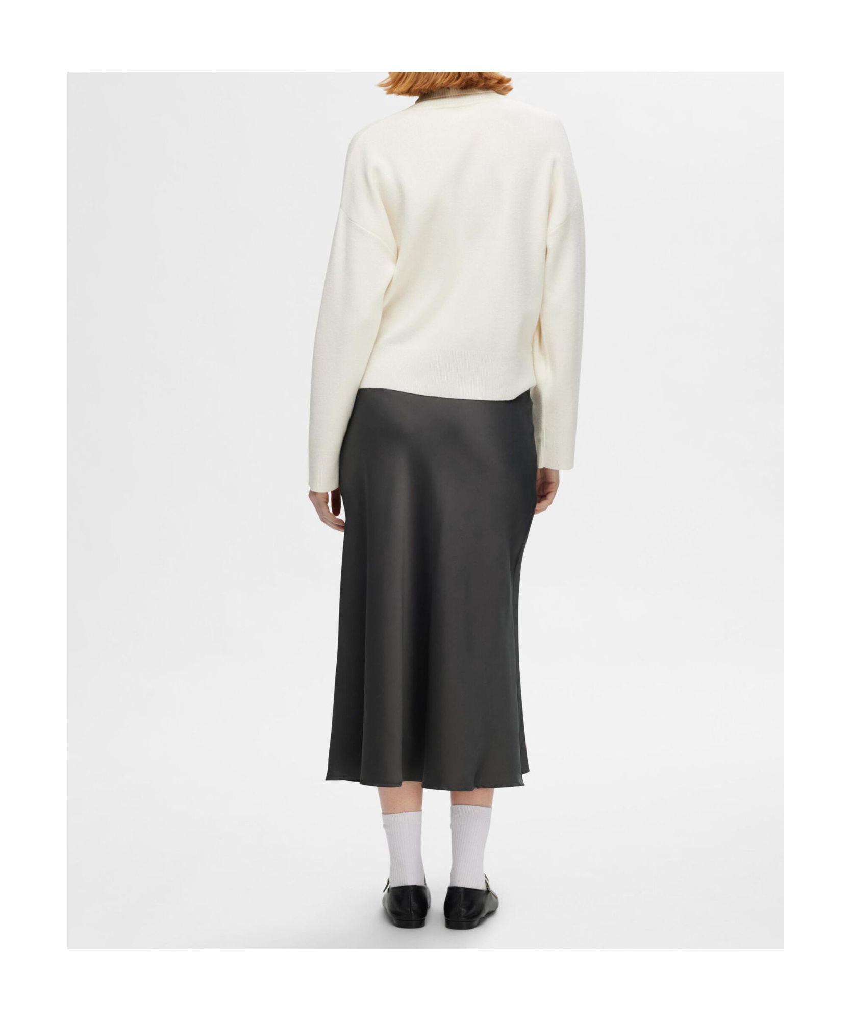 Selected Satin Midi Skirt