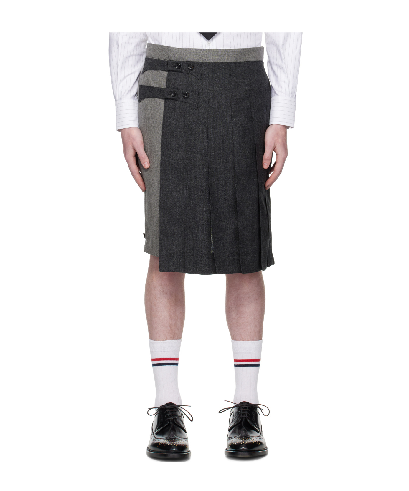 Thom Browne Adjustable-strap Skort In Gray