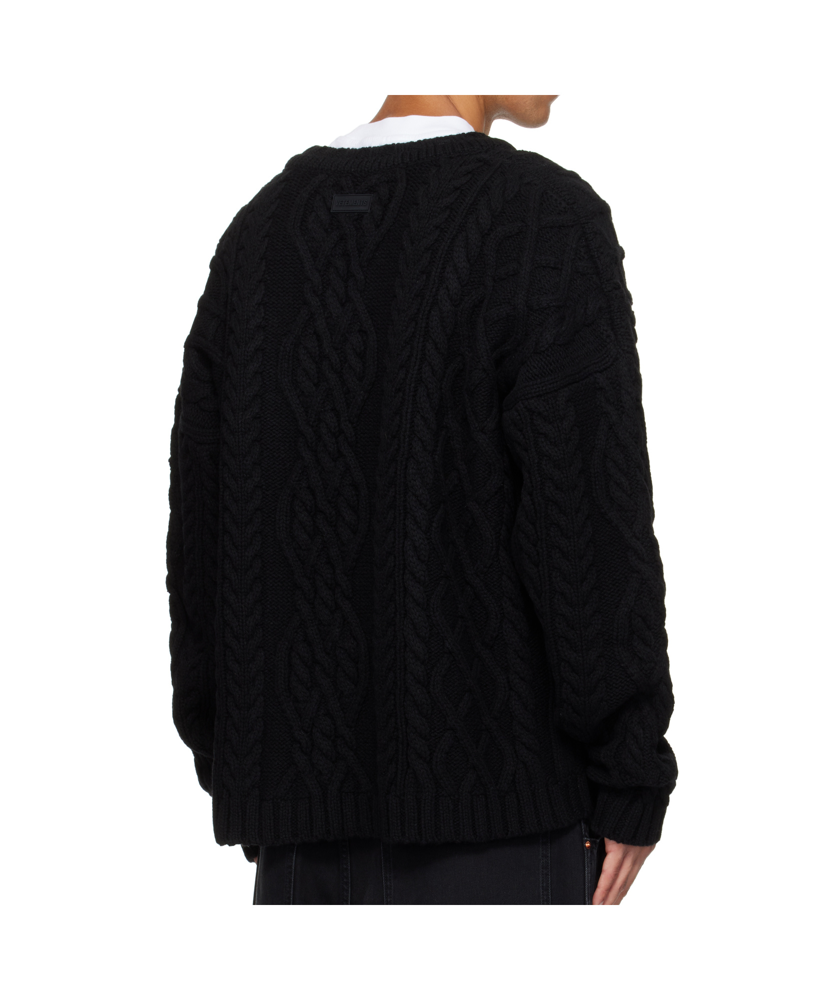 Vetements Cable-knit Sweater In Black