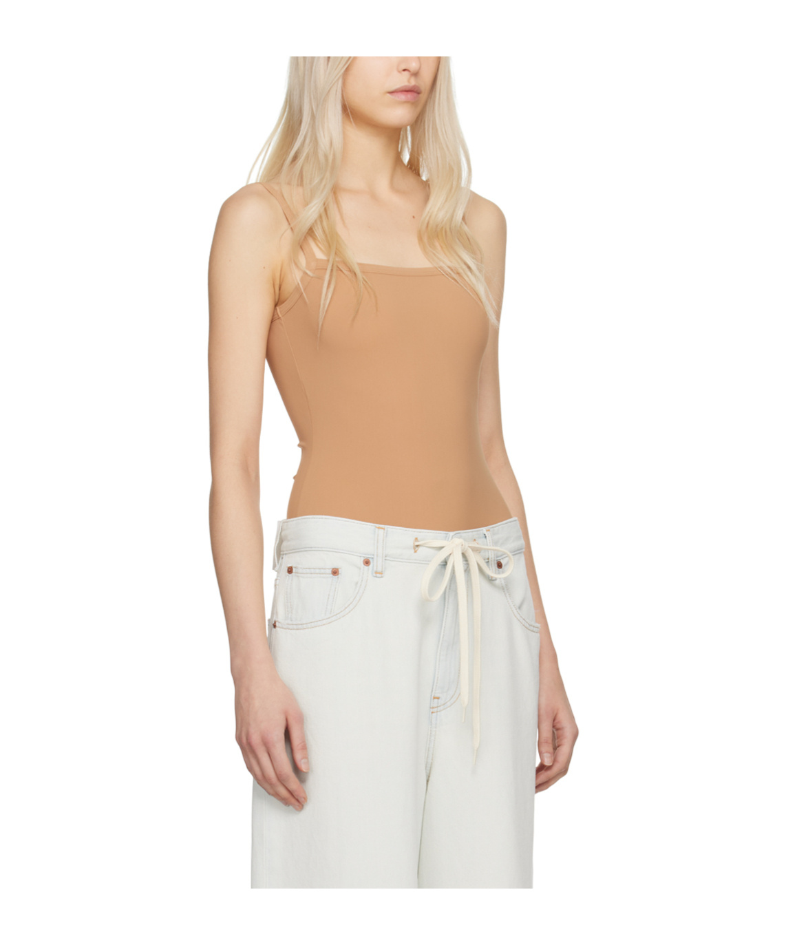 Mm6 Maison Margiela Numbers-motif Bodysuit In Brown