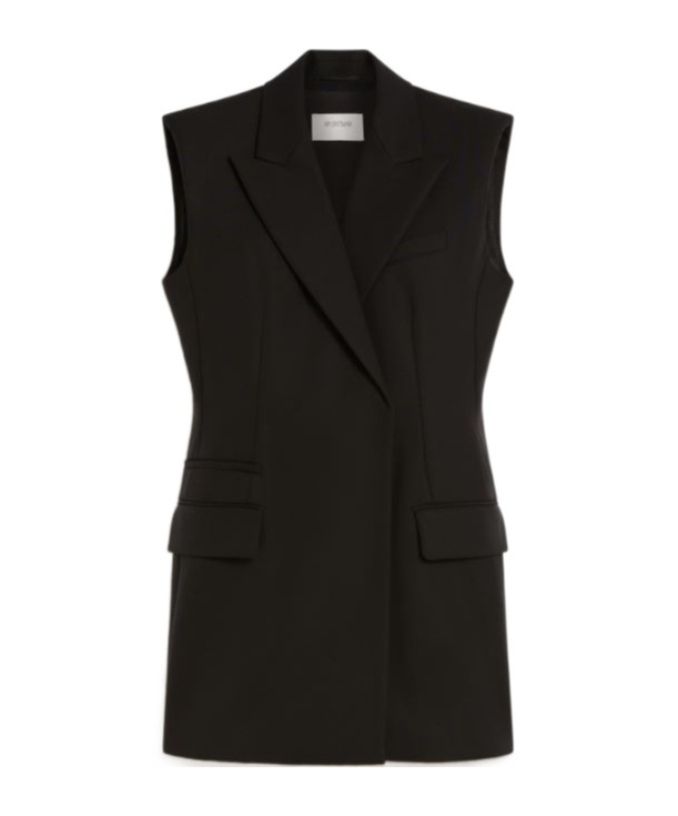Sportmax Double-breasted Sleeveless Jacket In Black
