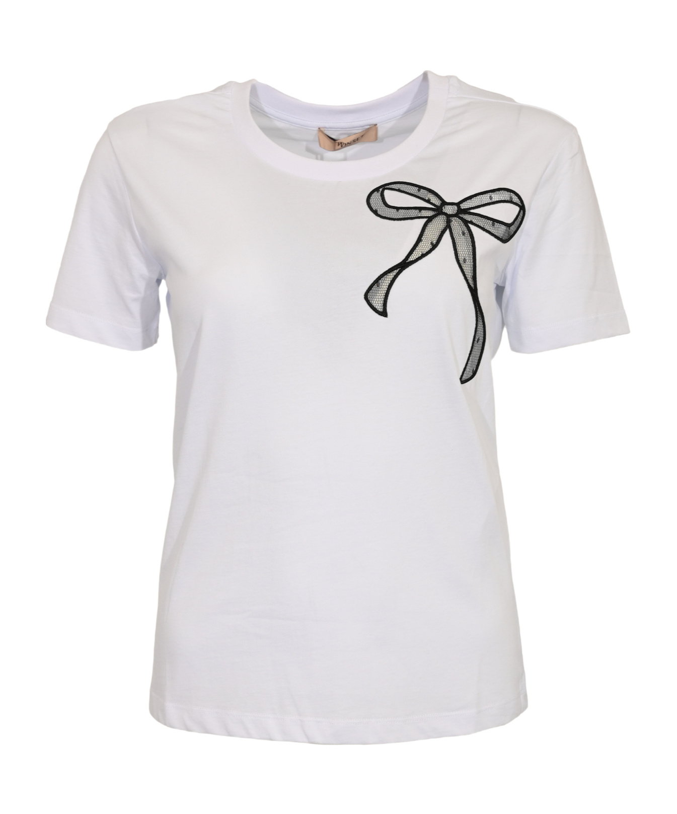 Twinset Bow Detailed Short-sleeved T-shirt In White