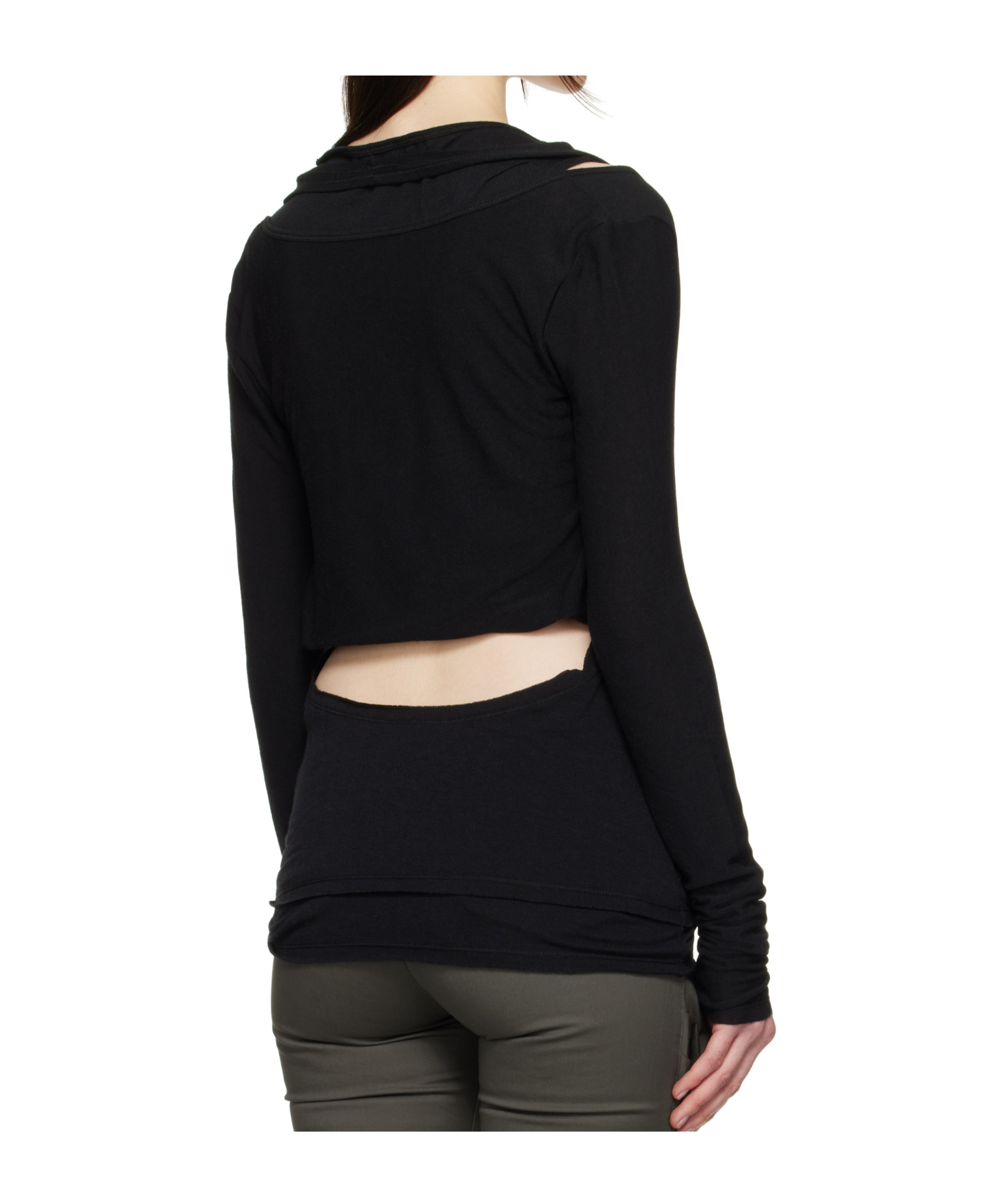 Open Yy Convertible Bolero T-shirt In Black
