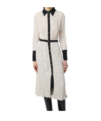 Elisabetta Franchi Geometric-print Button-front Maxi Dress In White