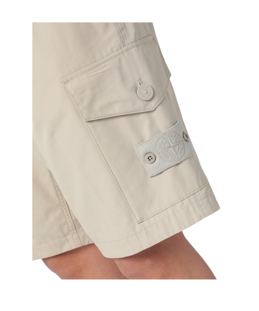 Stone Island Bermuda Ghost Beige In Cotton In Nude
