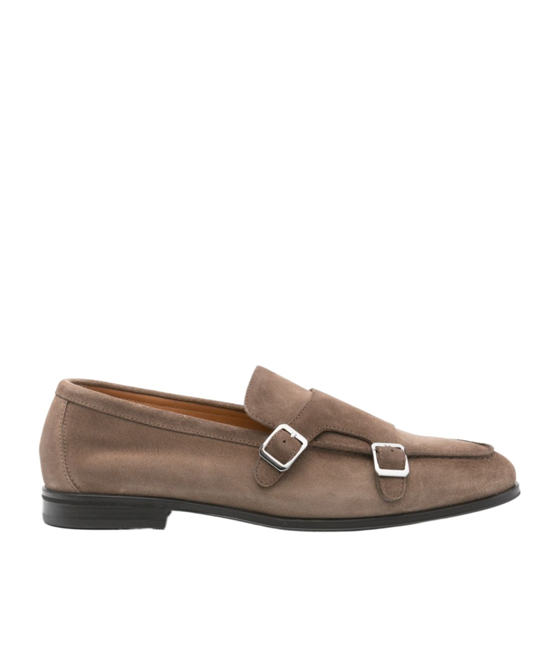 Doucal's Double Buckle Leather Moccasin In Brown