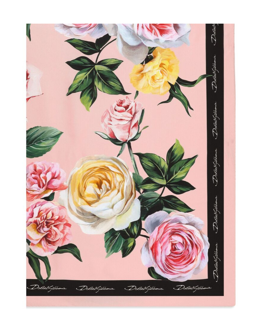 Dolce & Gabbana Flower Printed Scarf In Pink