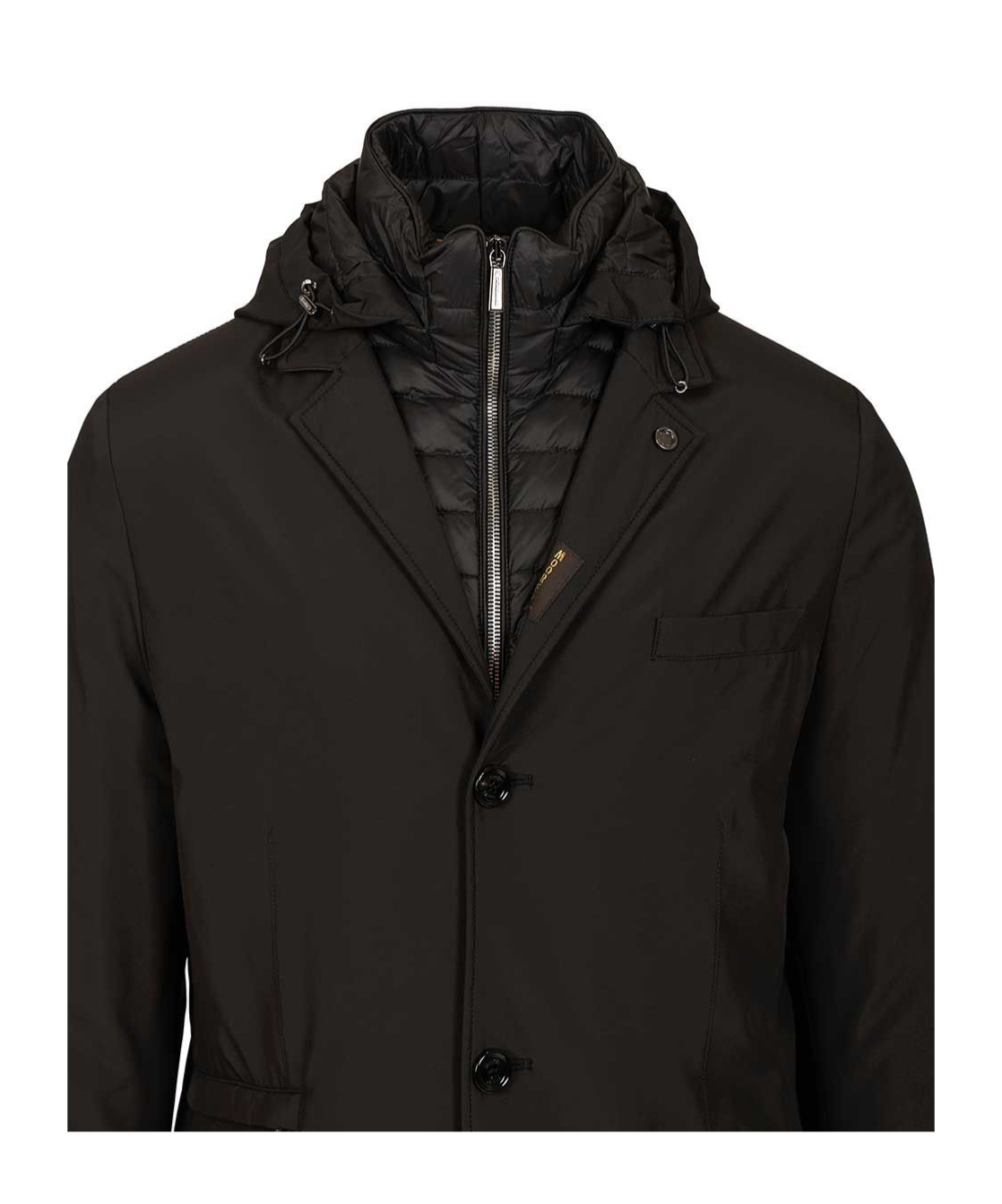 Moorer Redon-skt 1 Petto Cappuccio Microfib Jackets Black In Black