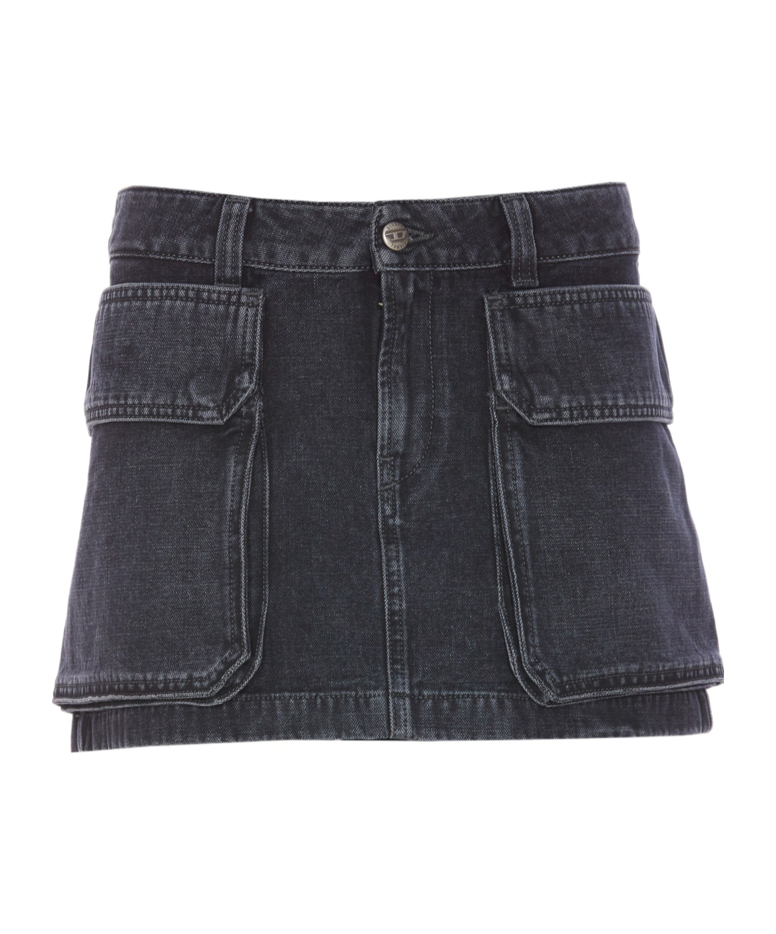 Shop Diesel De-ton Mini Skirt In Black