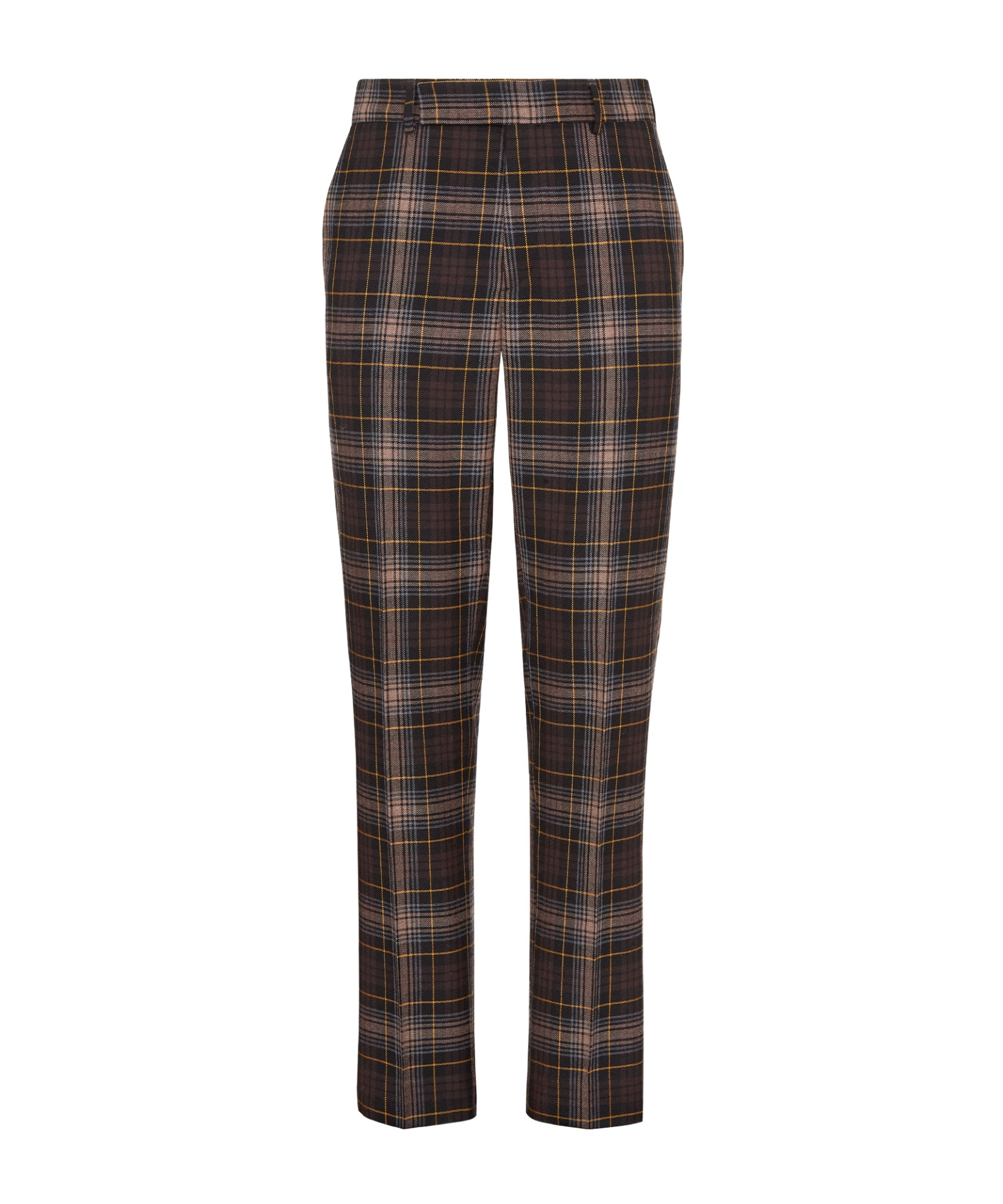 Fendi Tartan Pipe Trousers In Black