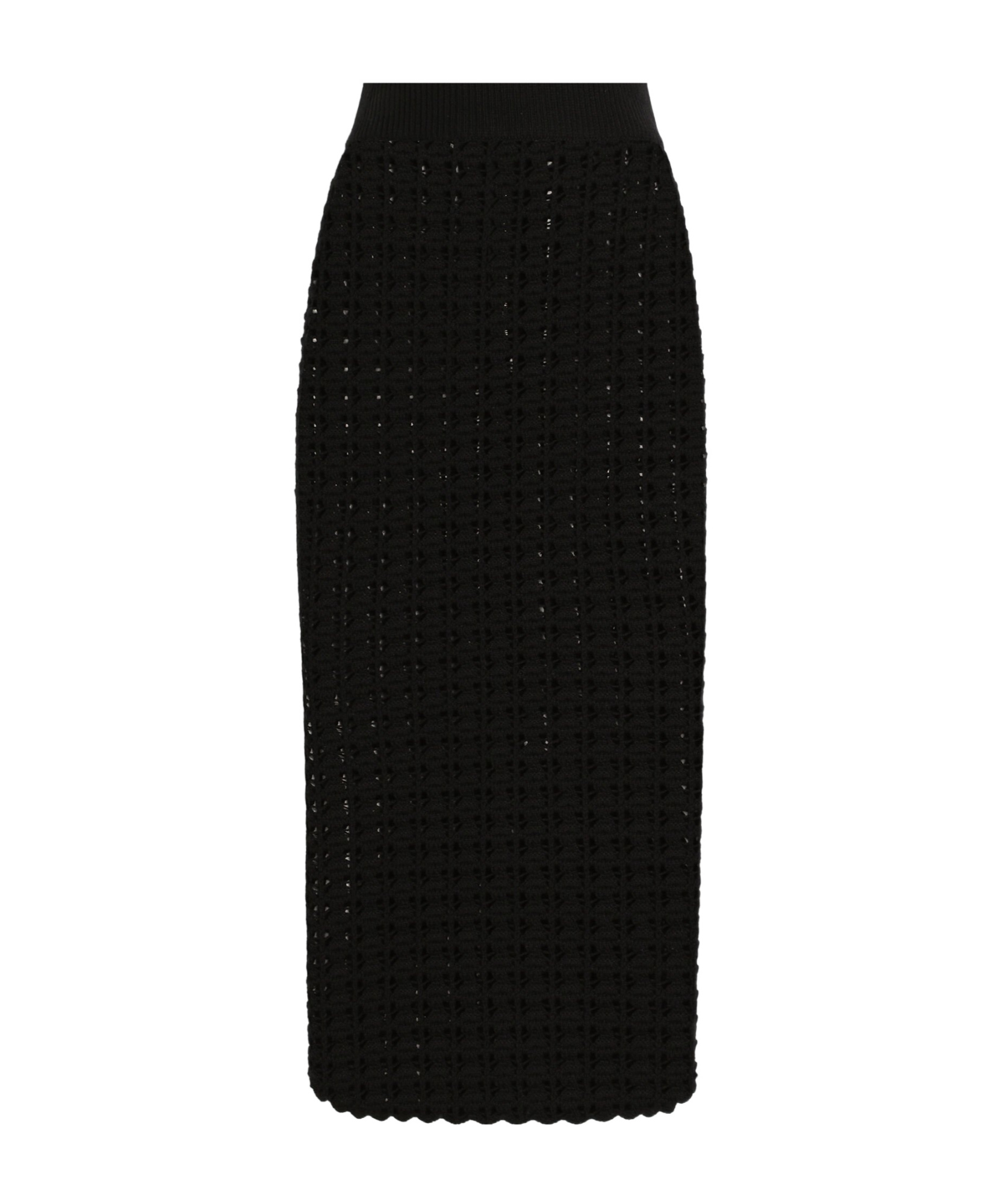 Dolce & Gabbana Central Split-hem Wool Midi Pencil Skirt In Black