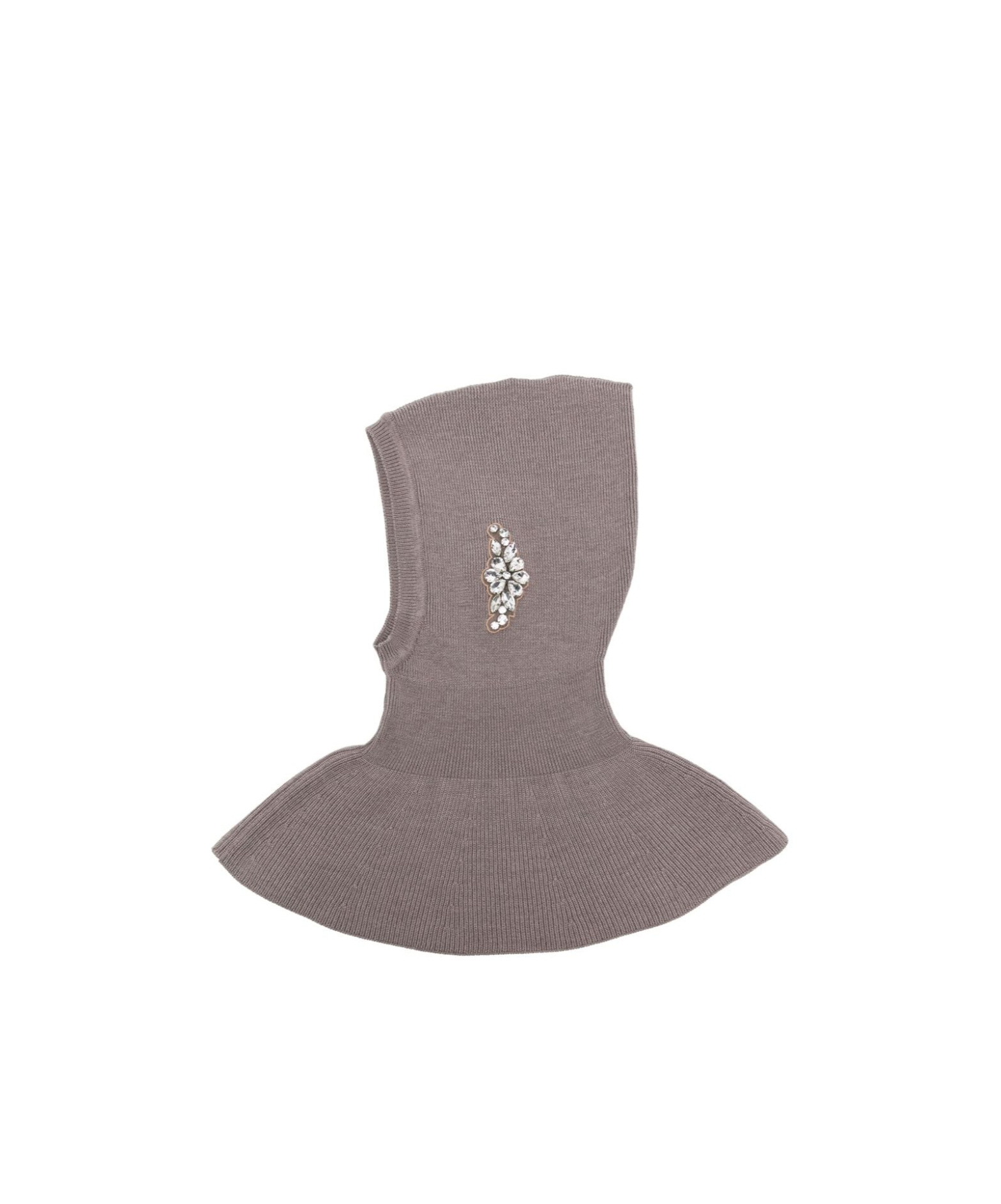 Simone Rocha Crystal-embellished Pointed Balaclava In Gray