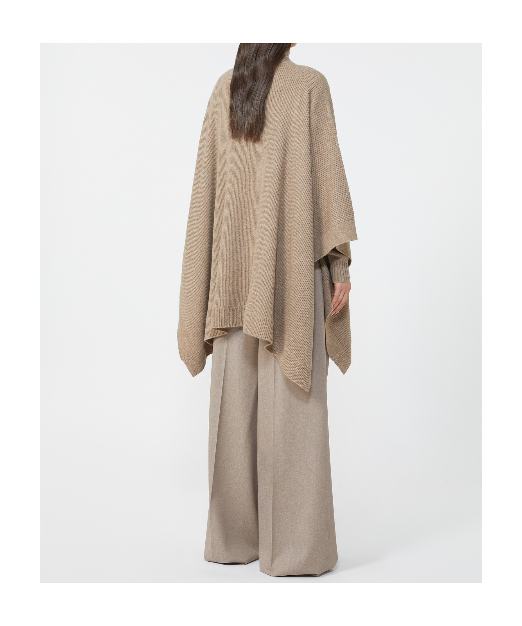 Max Mara Cashmere Cape In Neutral