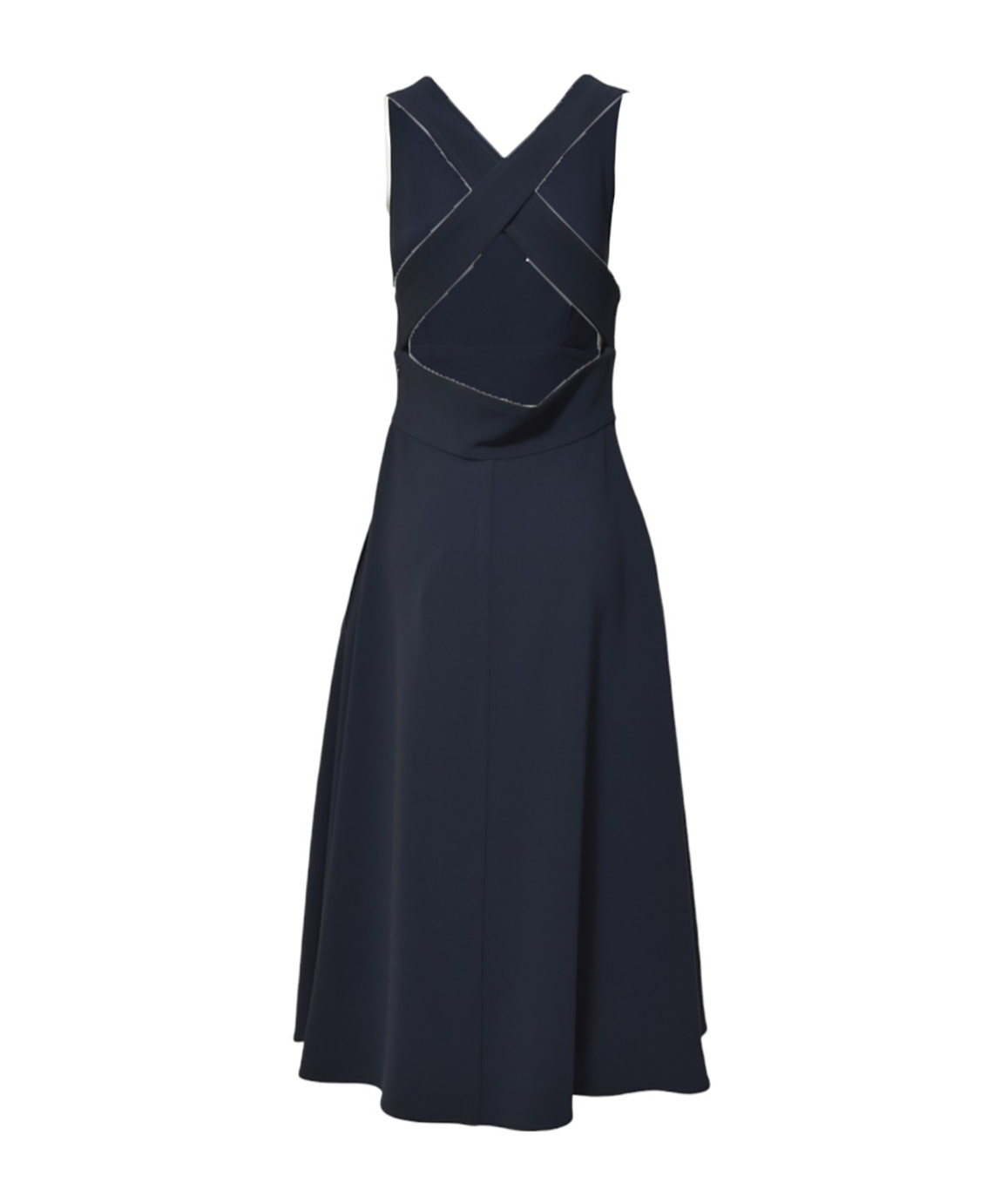 Aspesi Midnight Blue Cotton Pique Midi Dress