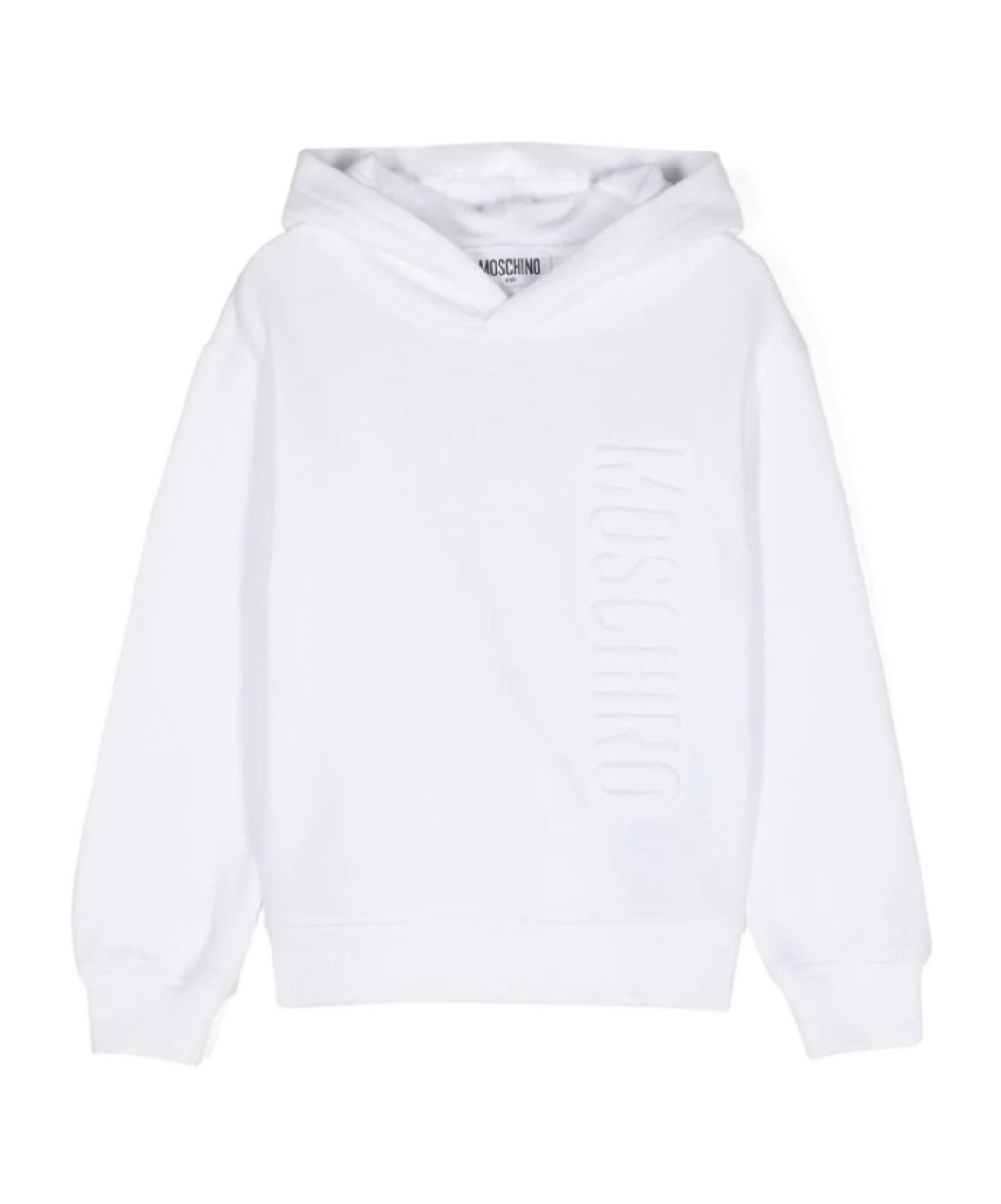 Moschino Logo-embossed Cotton Hoodie In White