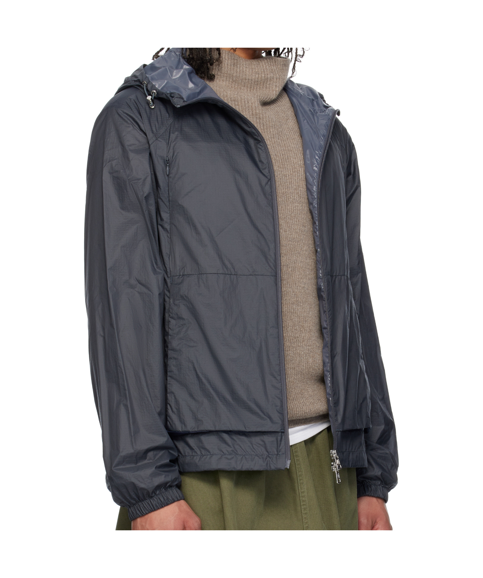 Moncler Gray Lamo Hooded Jacket In Black
