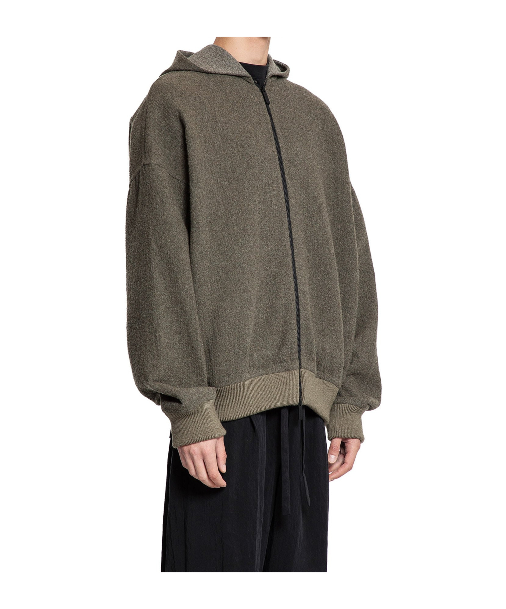 Fear Of God Mens Off Black Zip Relaxed-fit Wool-blend Hoodie In Multi