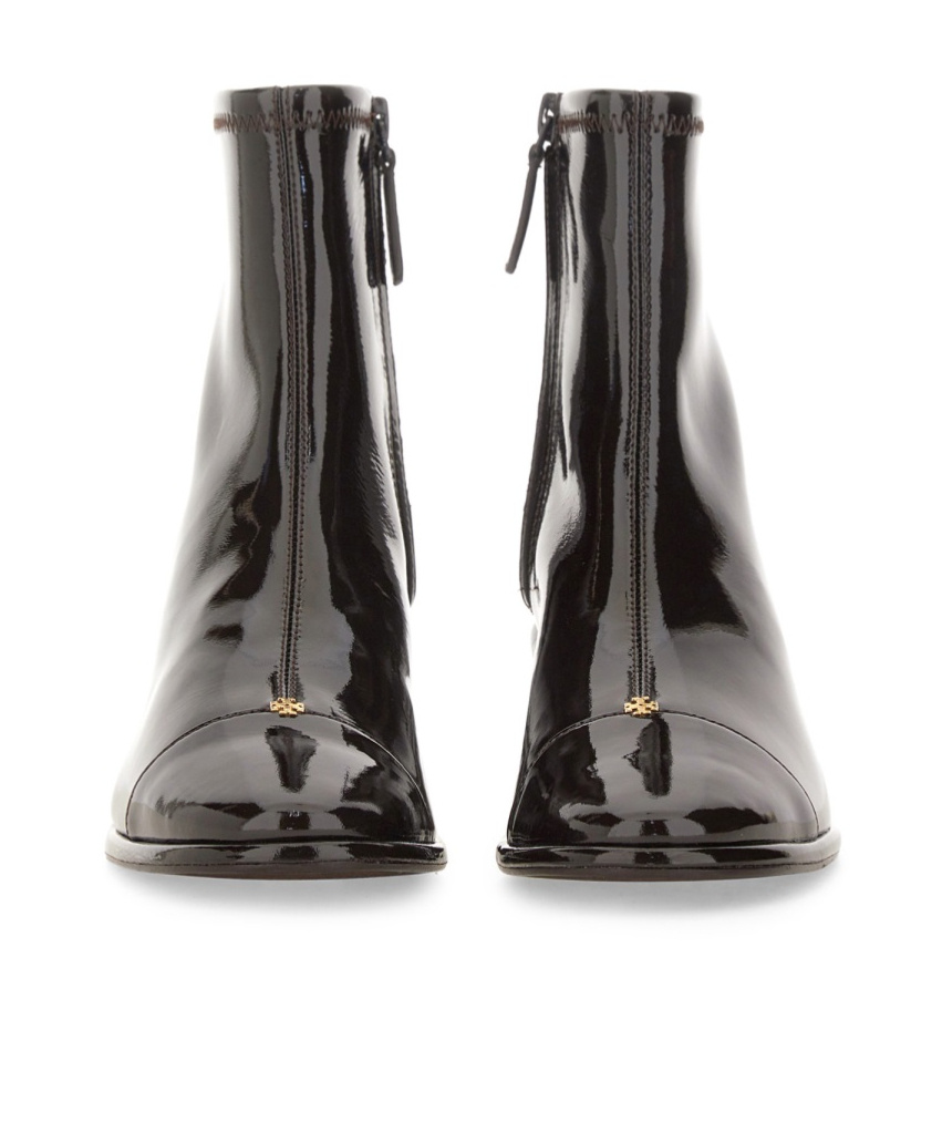 Tory Burch Black Ankle Boots With Logo Plate In Black