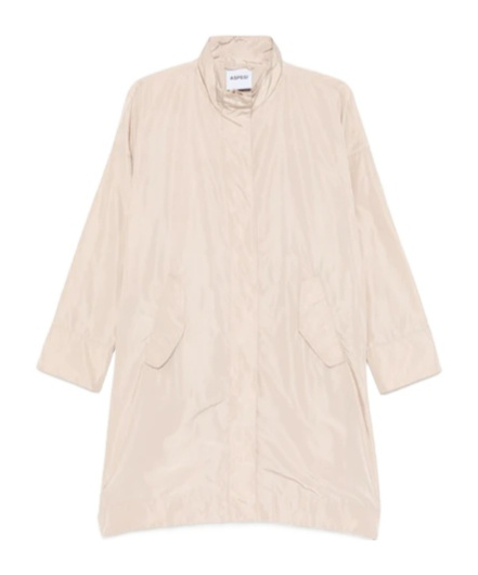 Aspesi High Collar Trench Coat In Neutral