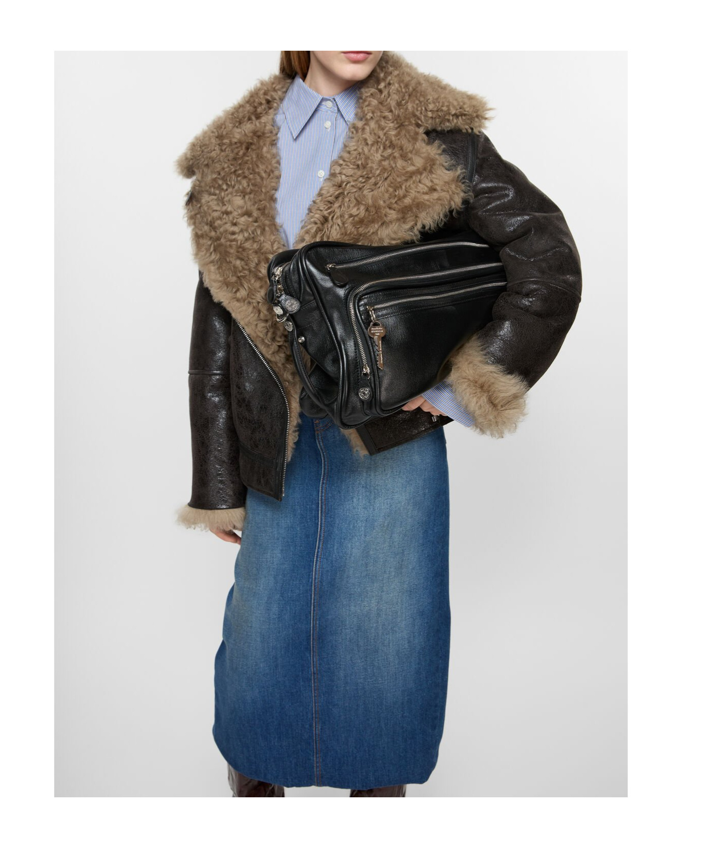 Acne Studios Medium Camero Shoulder Bag In Black