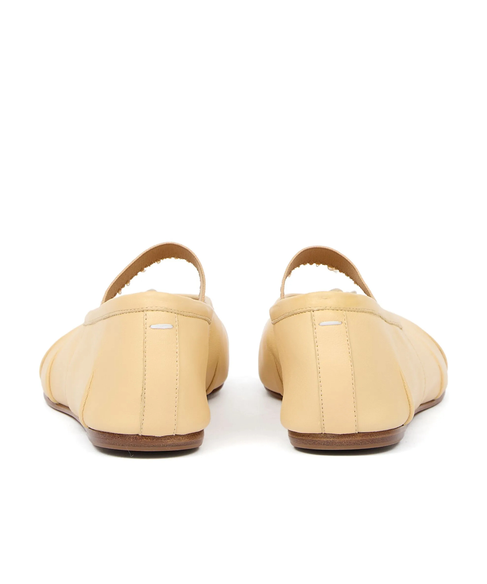 Maison Margiela Nude Leather Tabi Flats In Nude