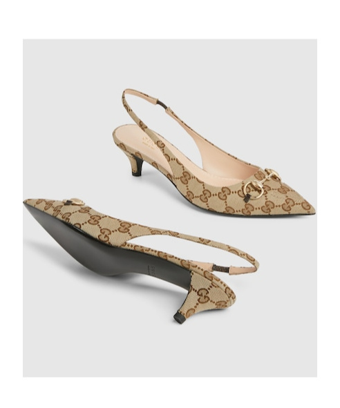 Gucci Damenpumps Mit Fersenriemchen Und Horsebit In Nude