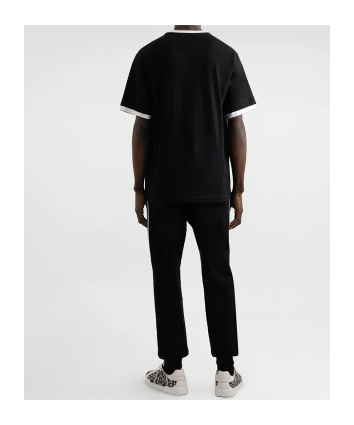 Dolce & Gabbana Jersey Trousers With Print And Embroidery In Black